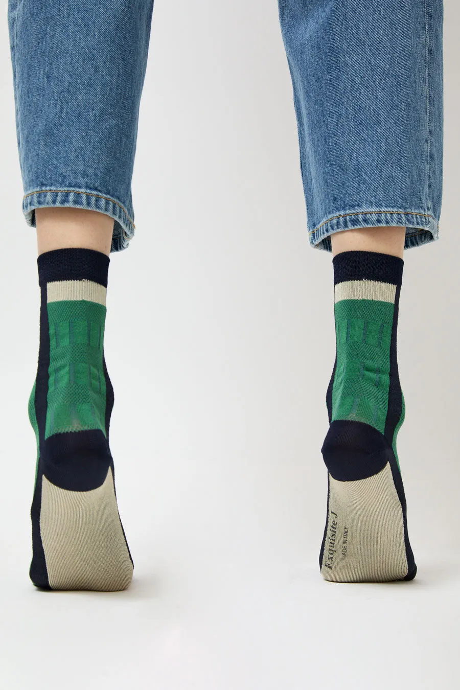 Exquisite J Short Colorblock Socks in Green sold by No. 6 product image thumbnail 3