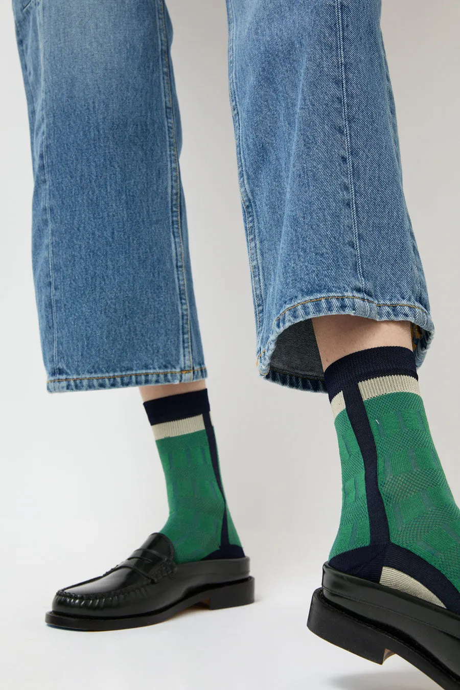 Exquisite J Short Colorblock Socks in Green sold by No. 6 product image thumbnail 4