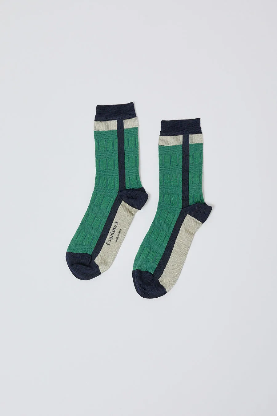 Exquisite J Short Colorblock Socks in Green sold by No. 6 product image thumbnail 2