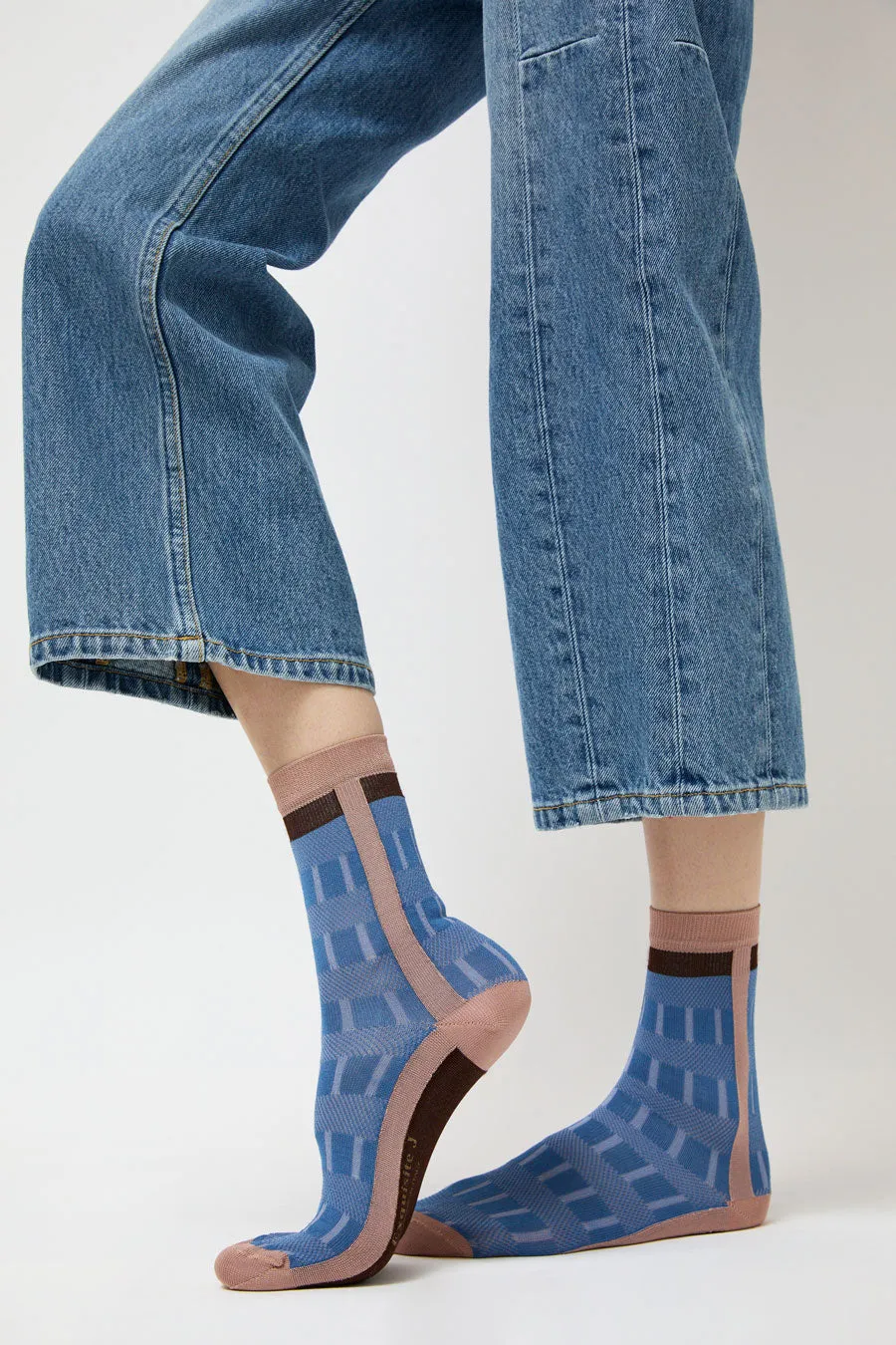 Exquisite J Short Colorblock Socks in Blue sold by No. 6 product image thumbnail 3