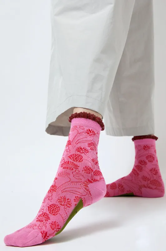 Exquisite J Flower Socks in Pink sold by No. 6