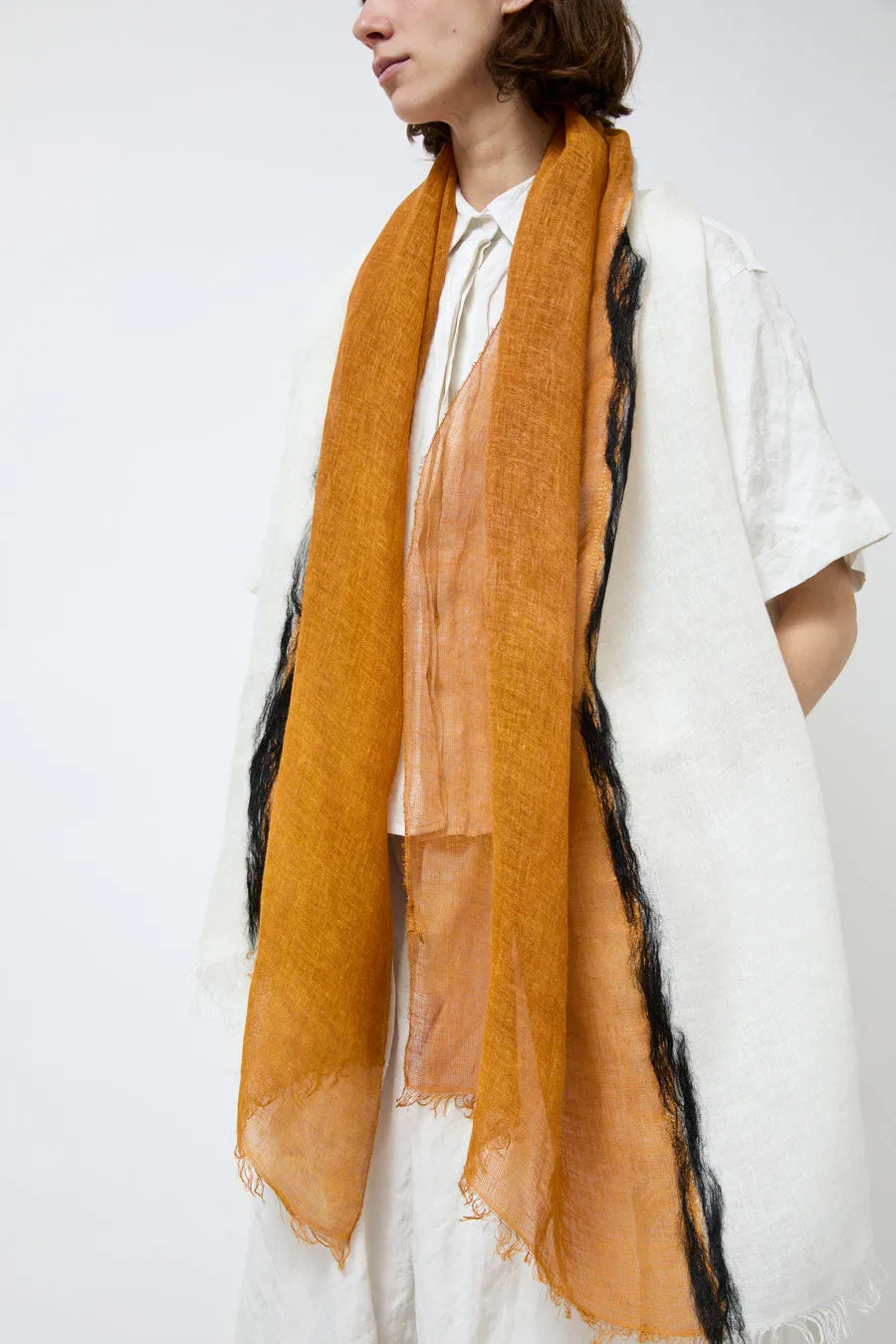 Exquisite J Painted Scarf in Cream and Tobacco sold by No. 6