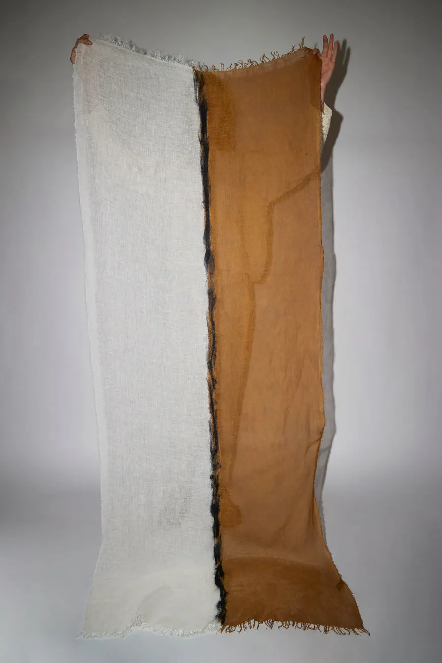 Exquisite J Painted Scarf in Cream and Tobacco sold by No. 6 product image thumbnail 5