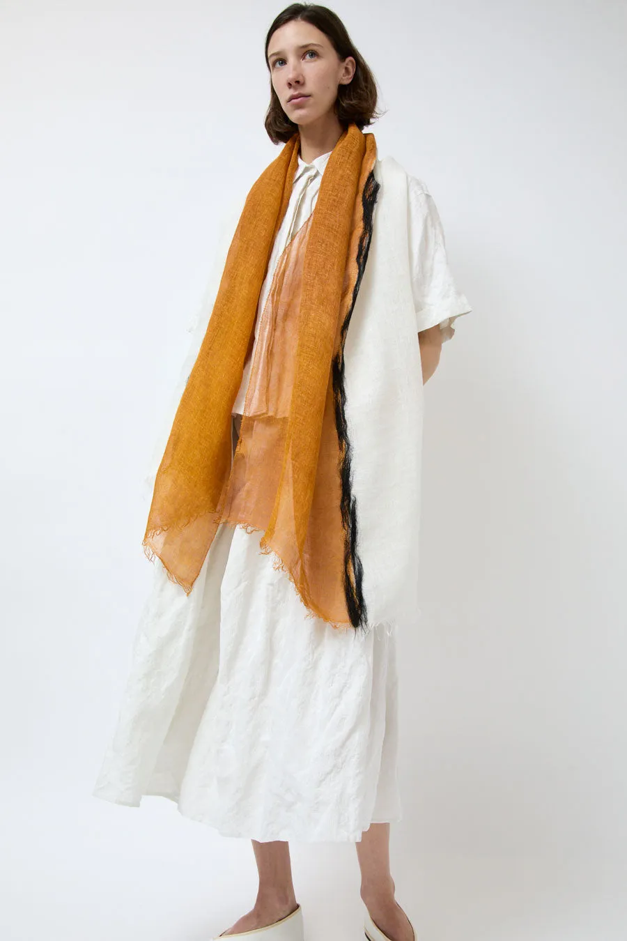 Exquisite J Painted Scarf in Cream and Tobacco sold by No. 6 product image thumbnail 3