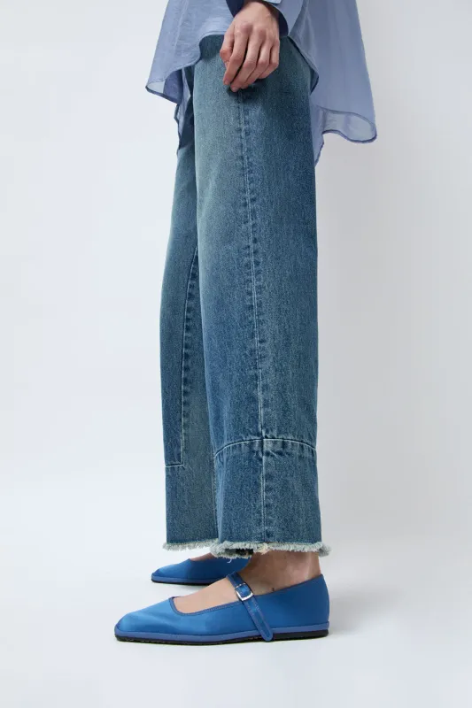 Drogheria Crivellini Square Toe Mary Jane in Cobalt Satin sold by No. 6