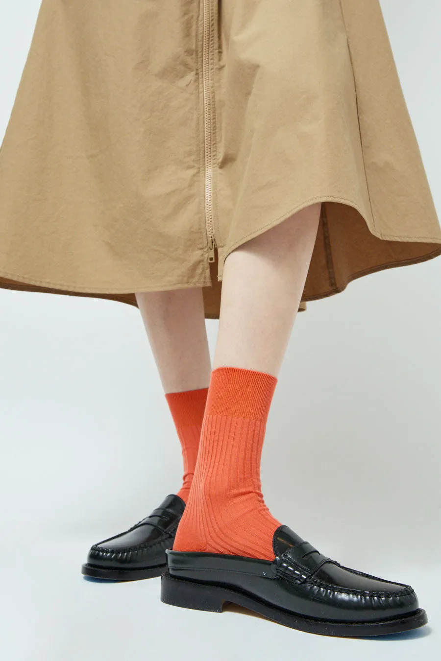 Maria La Rosa Ribbed Mid Calf Bio Cotton Socks in Bright Red sold by No. 6 product image thumbnail 4