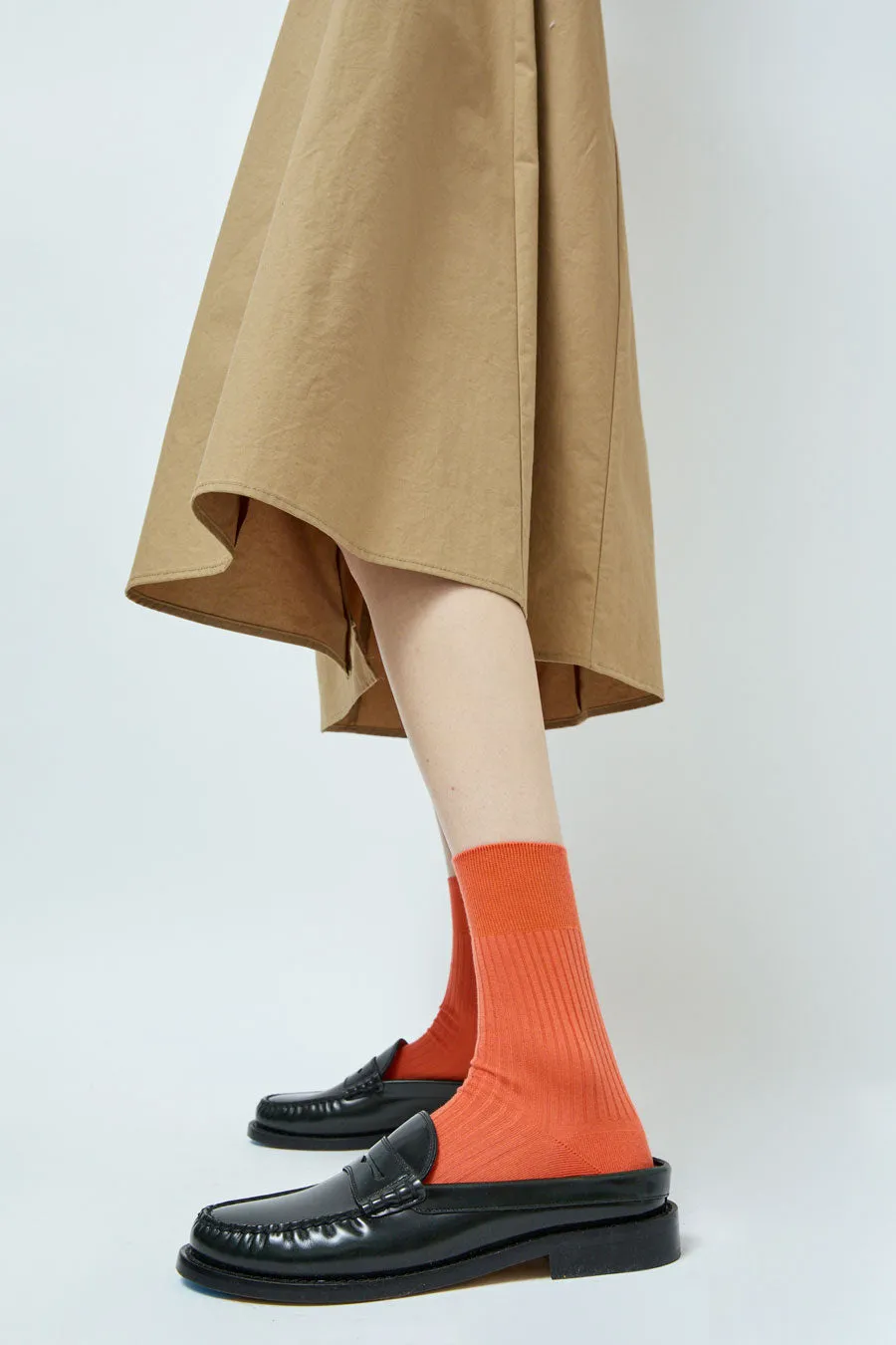 Maria La Rosa Ribbed Mid Calf Bio Cotton Socks in Bright Red sold by No. 6 product image thumbnail 2