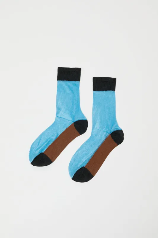 Maria La Rosa Transparency Socks in Turquoise sold by No. 6