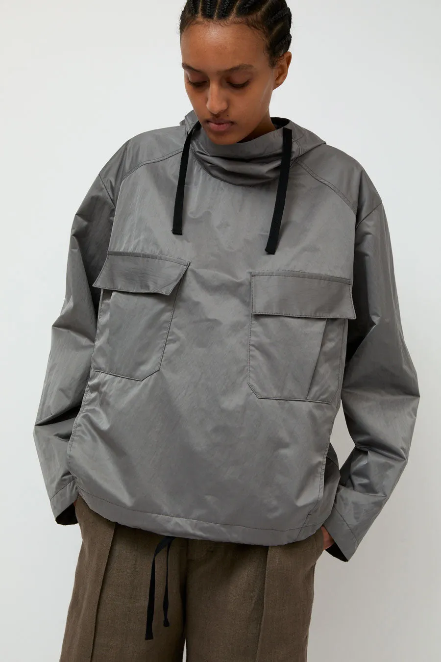 Wanze Hooded Army Smock in Steel Grey sold by No. 6