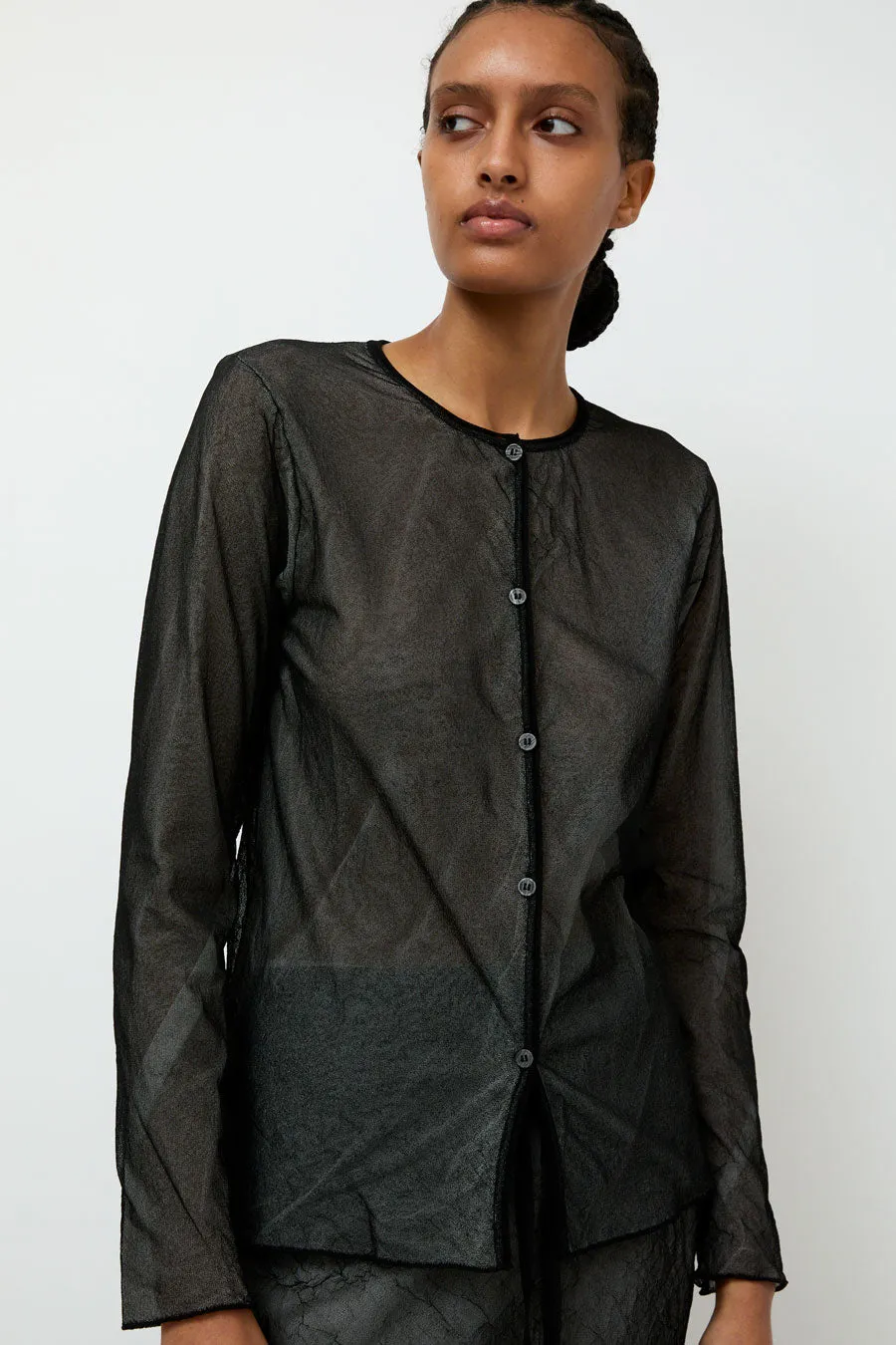 RUS Garasu Cardigan in Black sold by No. 6