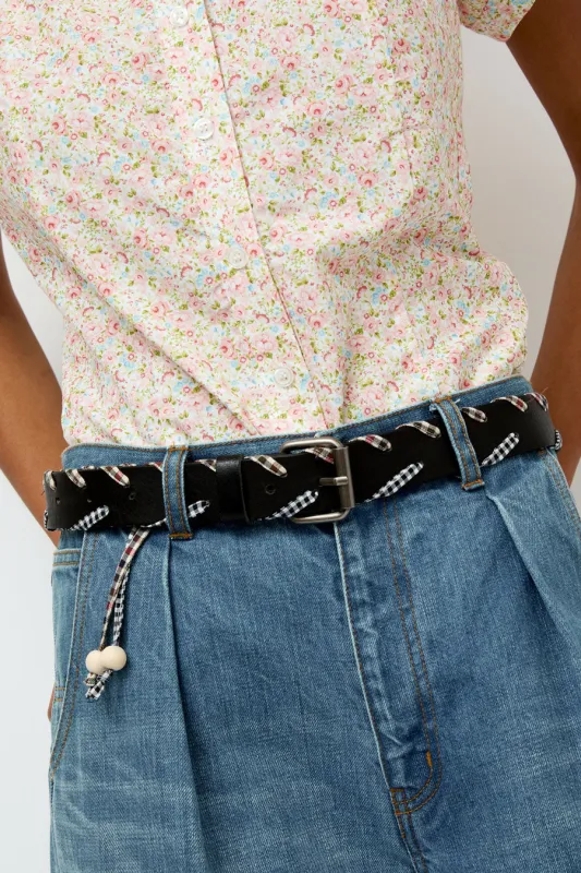 Rave Review Harper Belt in Black and Brown Gingham sold by No. 6