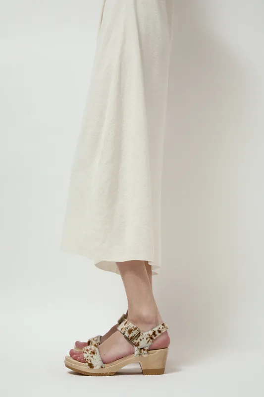 No.6 Two Strap Clog on Mid Heel in Appaloosa Pony made by No. 6