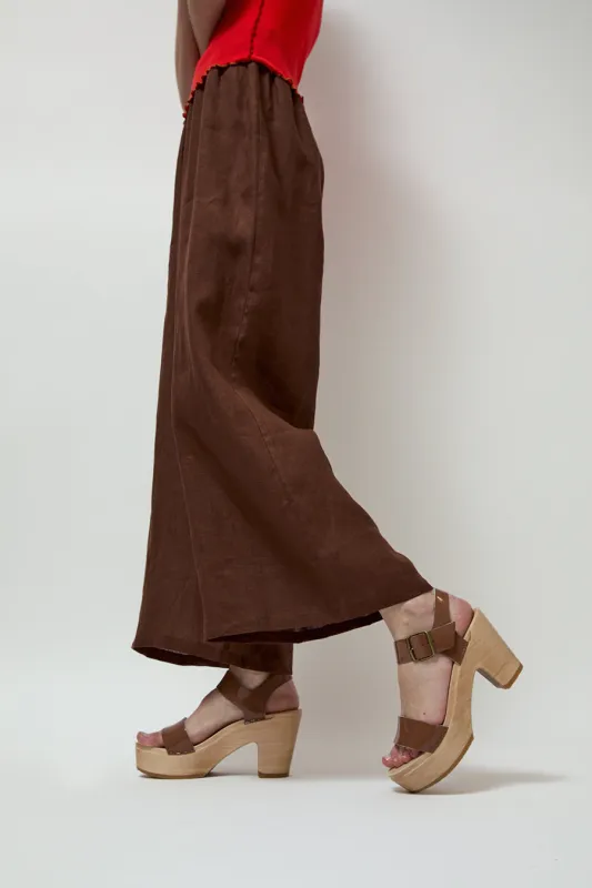 No.6 Two Strap Clog on Platform in Latte Patent sold by No. 6