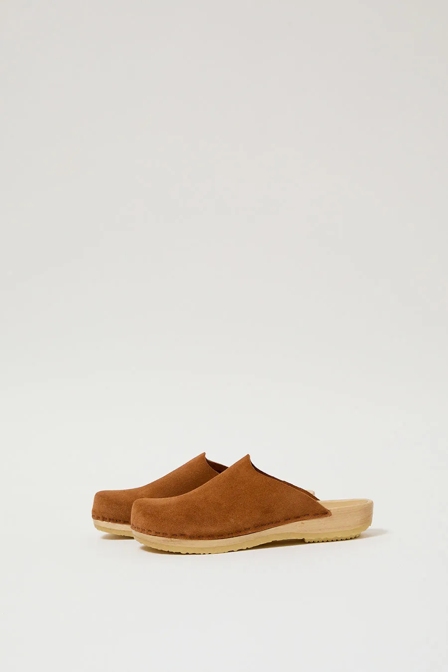 No.6 Contour Clog on Flat Base in Toast Suede sold by No. 6