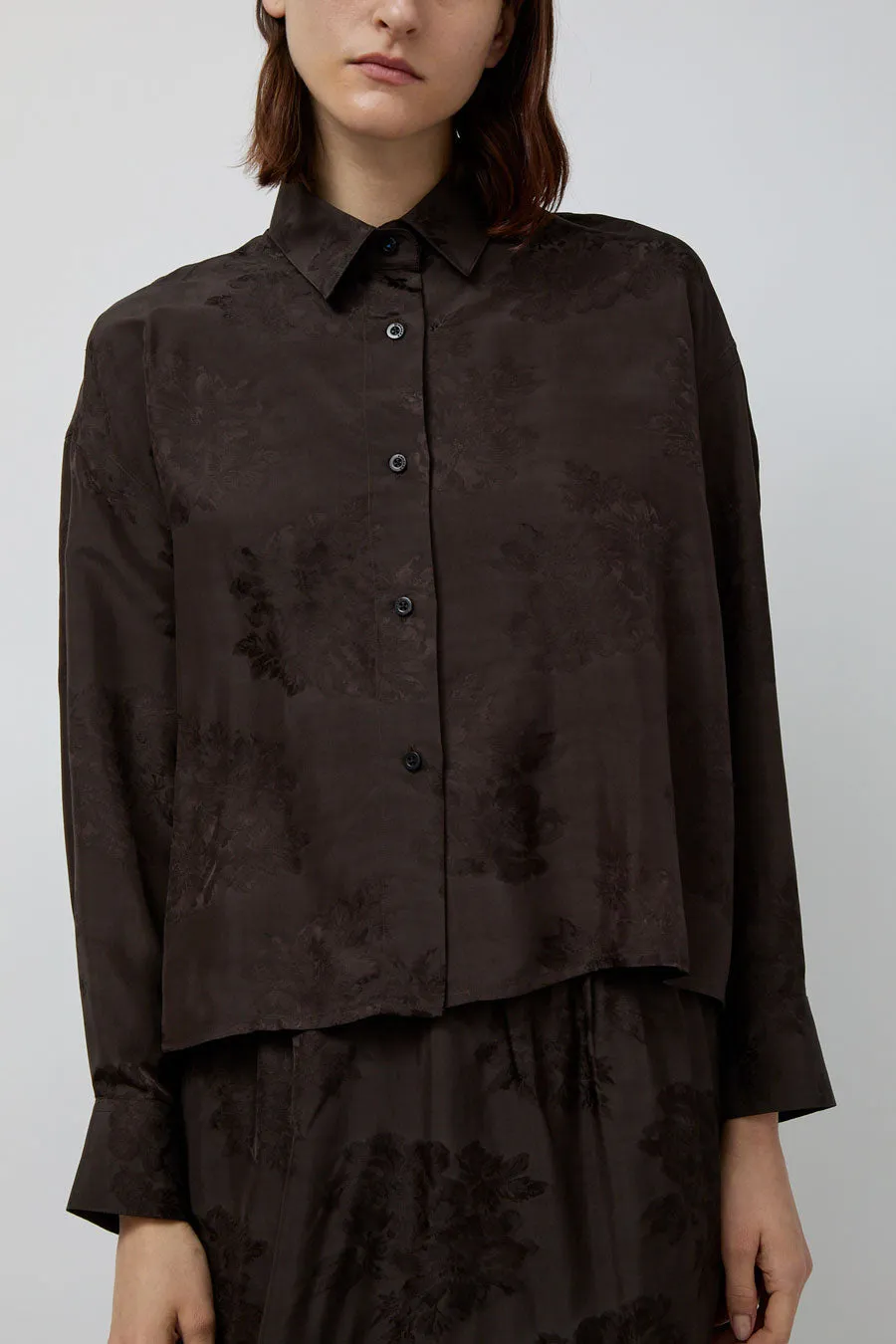 CORDERA Jacquard Shirt in Dark Brown sold by No. 6