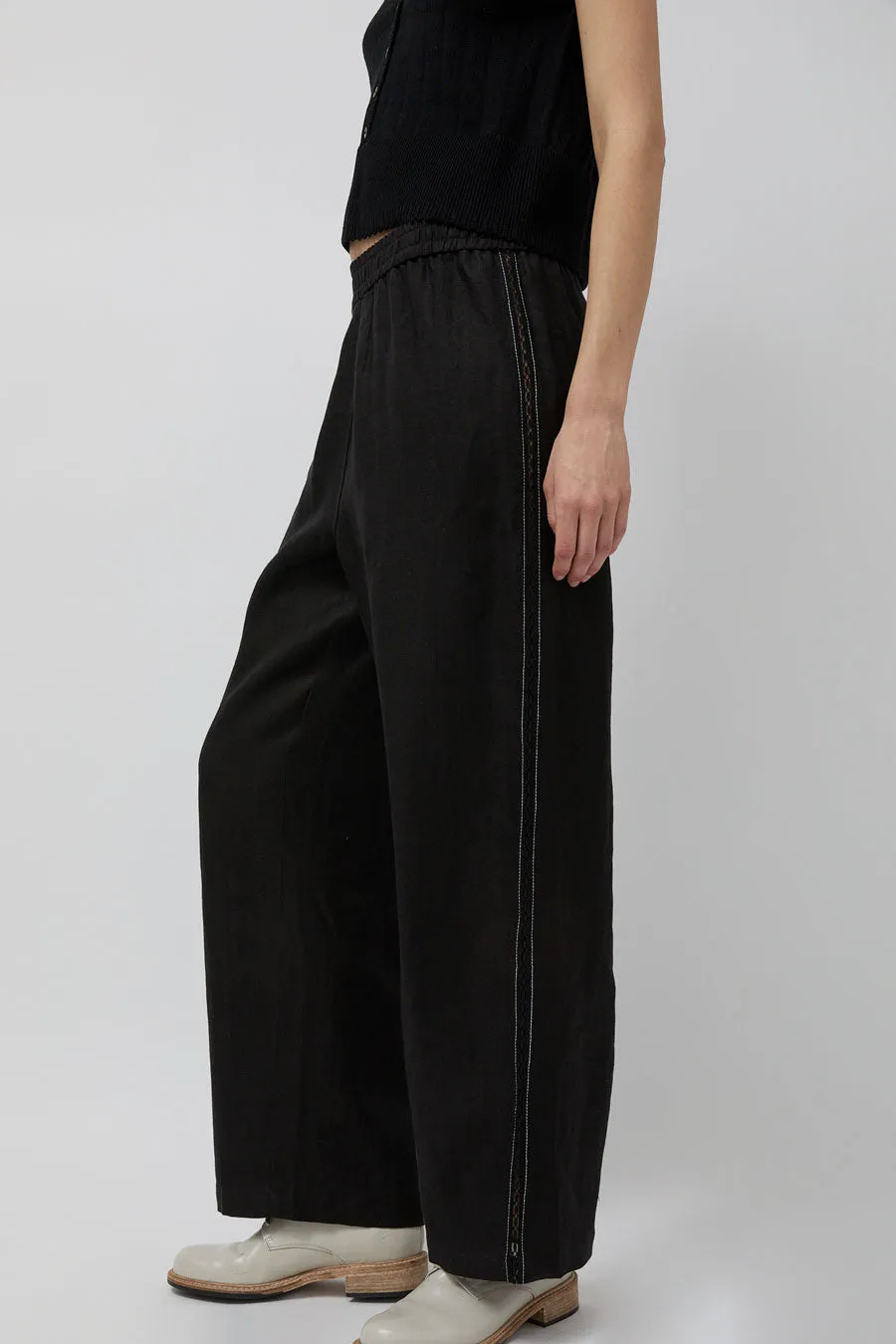 CORDERA Linen Pant with Lace in Black sold by No. 6 product image thumbnail 4