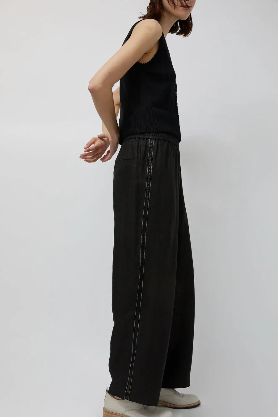 CORDERA Linen Pant with Lace in Black sold by No. 6 product image thumbnail 2