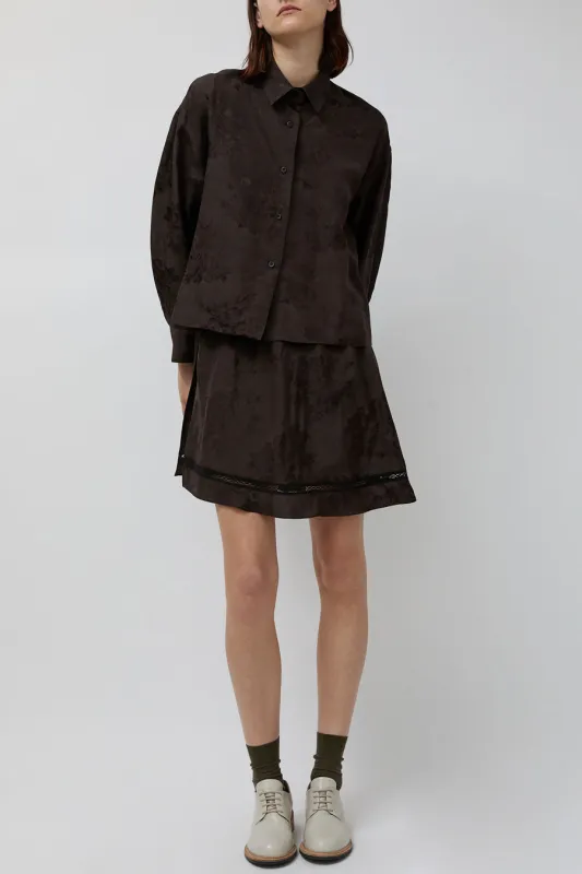 CORDERA Jacquard Skirt in Dark Brown sold by No. 6