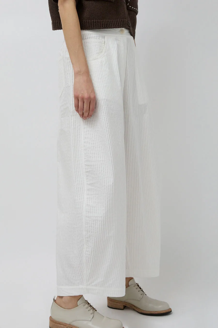 CORDERA Tubular Curved Pants in White sold by No. 6 product image thumbnail 2