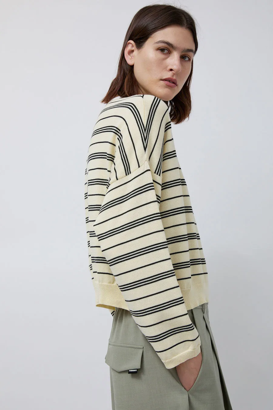 CORDERA Organic Cotton Polo Sweater in Stripe sold by No. 6 product image thumbnail 2