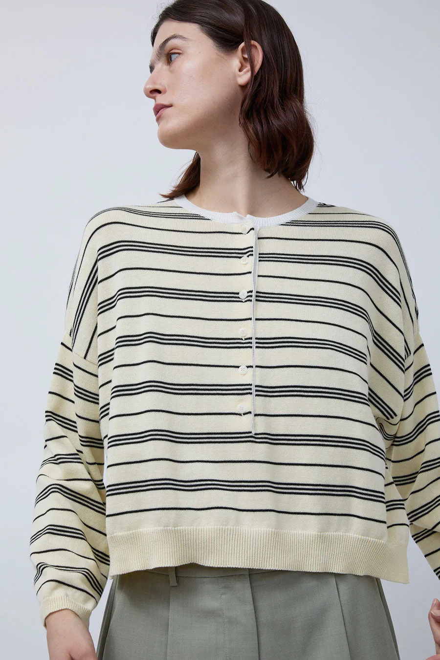 CORDERA Organic Cotton Polo Sweater in Stripe sold by No. 6 product image thumbnail 3
