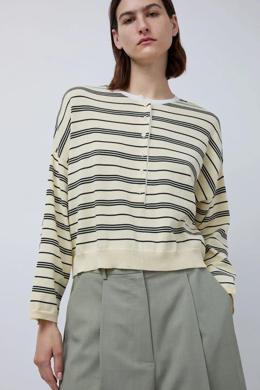 CORDERA Organic Cotton Polo Sweater in Stripe sold by No. 6