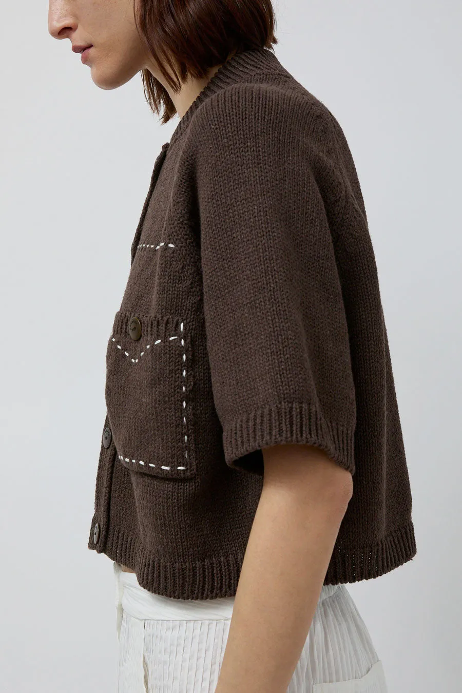 CORDERA Cotton Stitched Top in Brown sold by No. 6 product image thumbnail 2