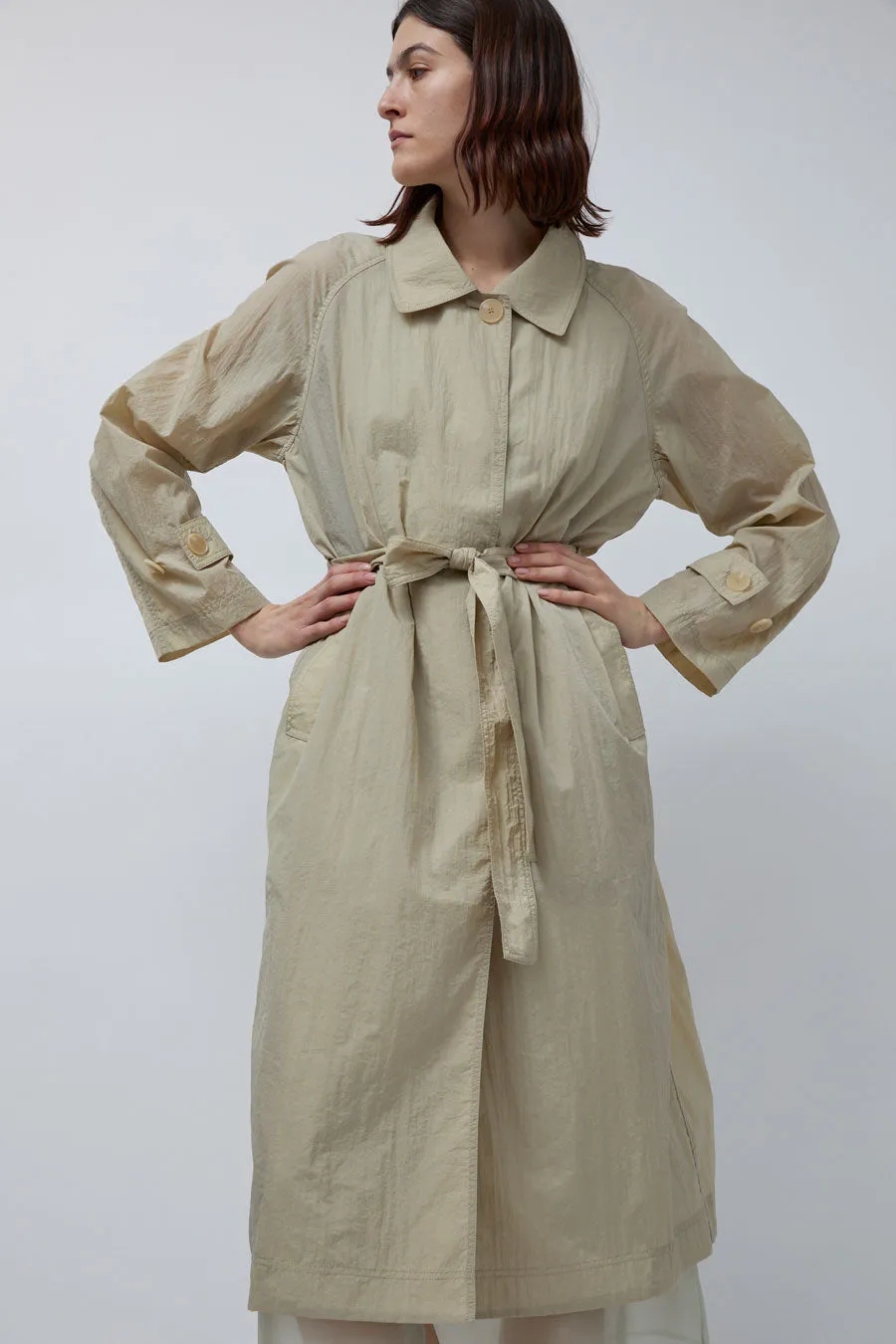 Mijeong Park Semi Sheer Trench in Beige sold by No. 6