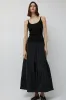 Mijeong Park Gathered Maxi Skirt in Black sold by No. 6