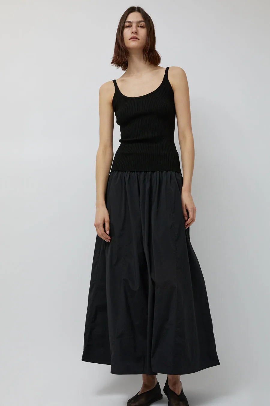 Mijeong Park Gathered Maxi Skirt in Black sold by No. 6