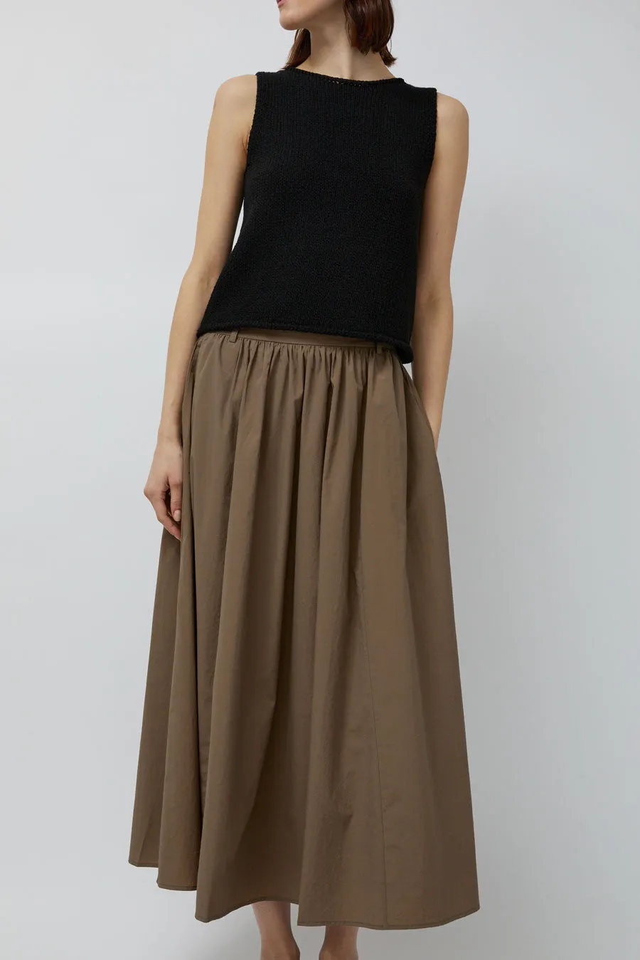 Mijeong Park Gathered Maxi Skirt in Light Brown sold by No. 6 product image thumbnail 4