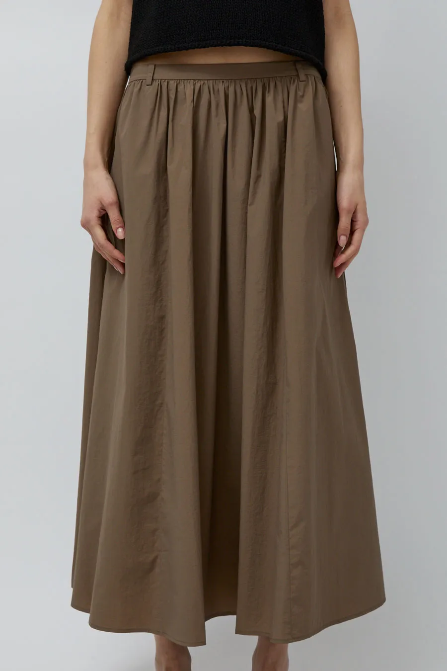 Mijeong Park Gathered Maxi Skirt in Light Brown sold by No. 6 product image thumbnail 2