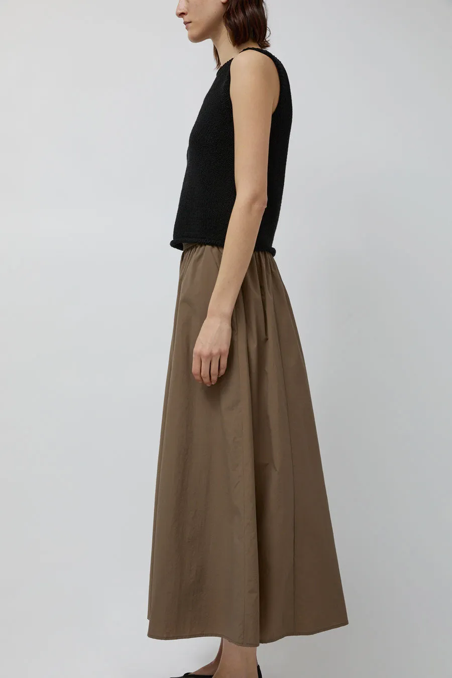 Mijeong Park Gathered Maxi Skirt in Light Brown sold by No. 6 product image thumbnail 5