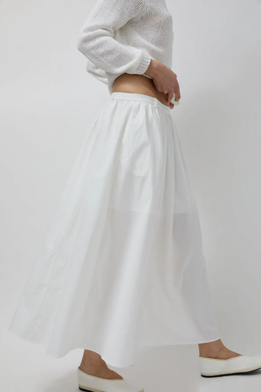 Mijeong Park Gathered Maxi Skirt in White sold by No. 6 product image thumbnail 4