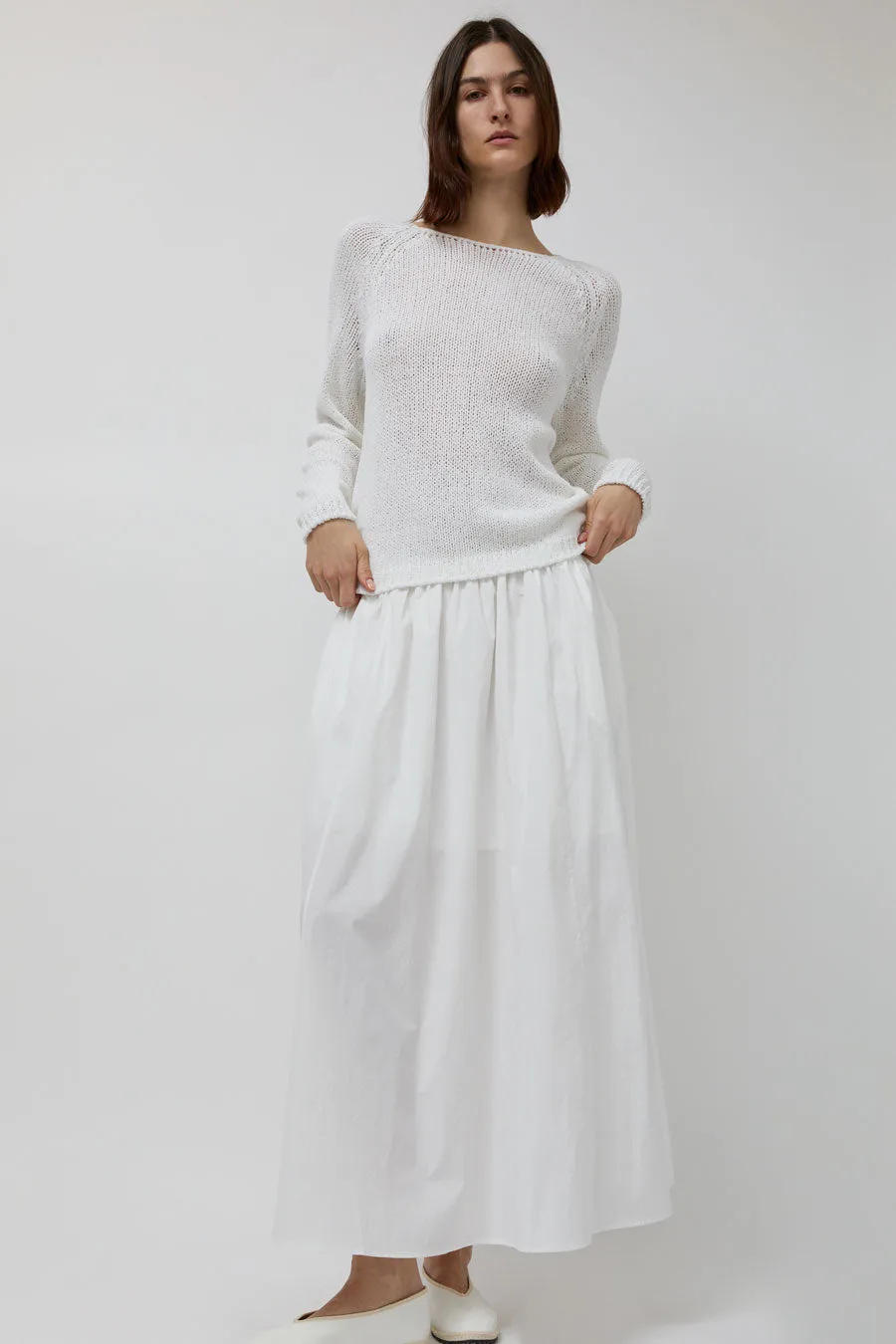 Mijeong Park Gathered Maxi Skirt in White sold by No. 6