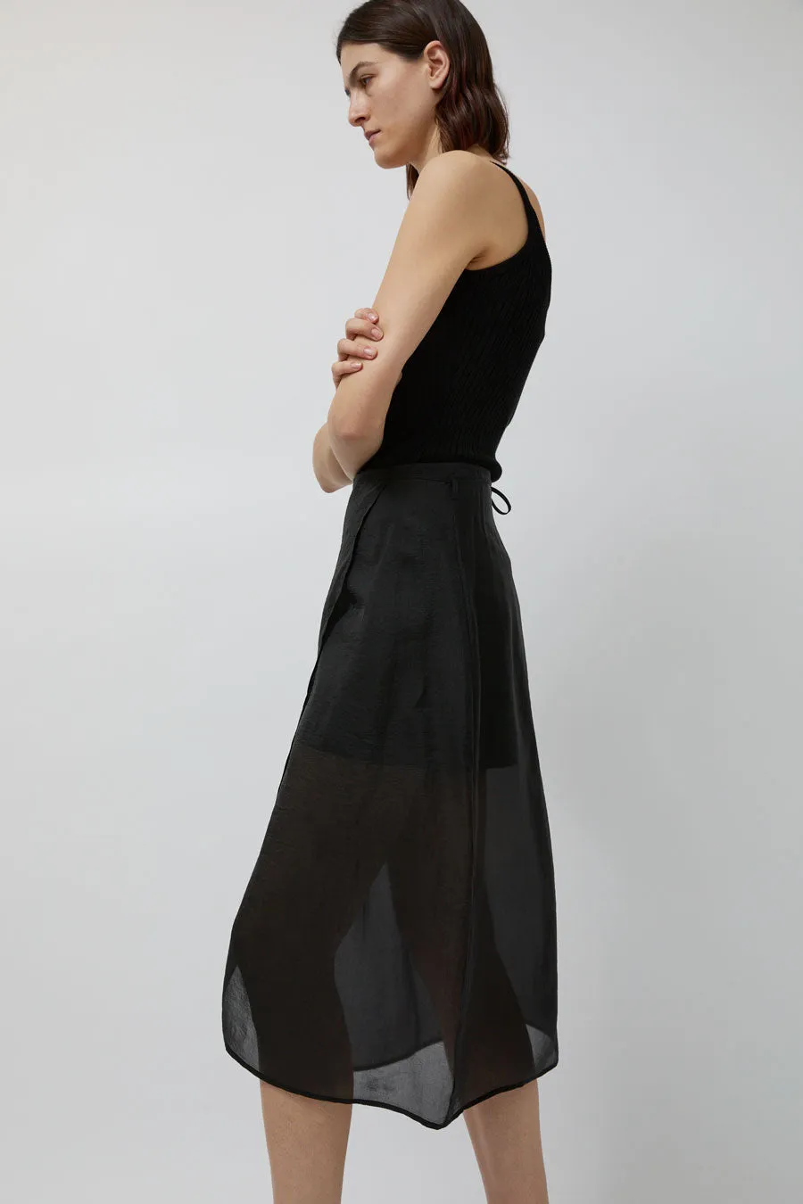Mijeong Park Organza Wrap Skirt in Black sold by No. 6 product image thumbnail 5
