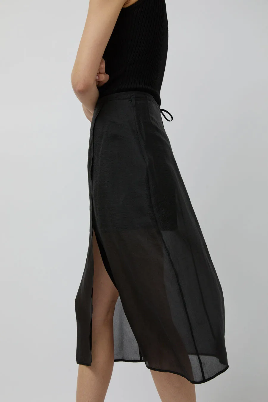Mijeong Park Organza Wrap Skirt in Black sold by No. 6 product image thumbnail 2