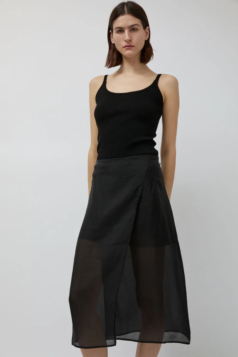 Mijeong Park Organza Wrap Skirt in Black sold by No. 6