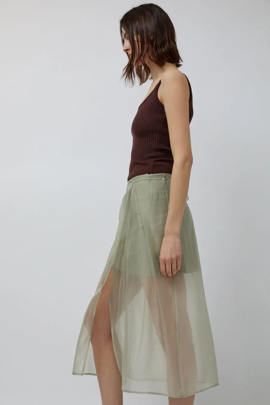 Mijeong Park Organza Wrap Skirt in Light Green sold by No. 6 product image thumbnail 2