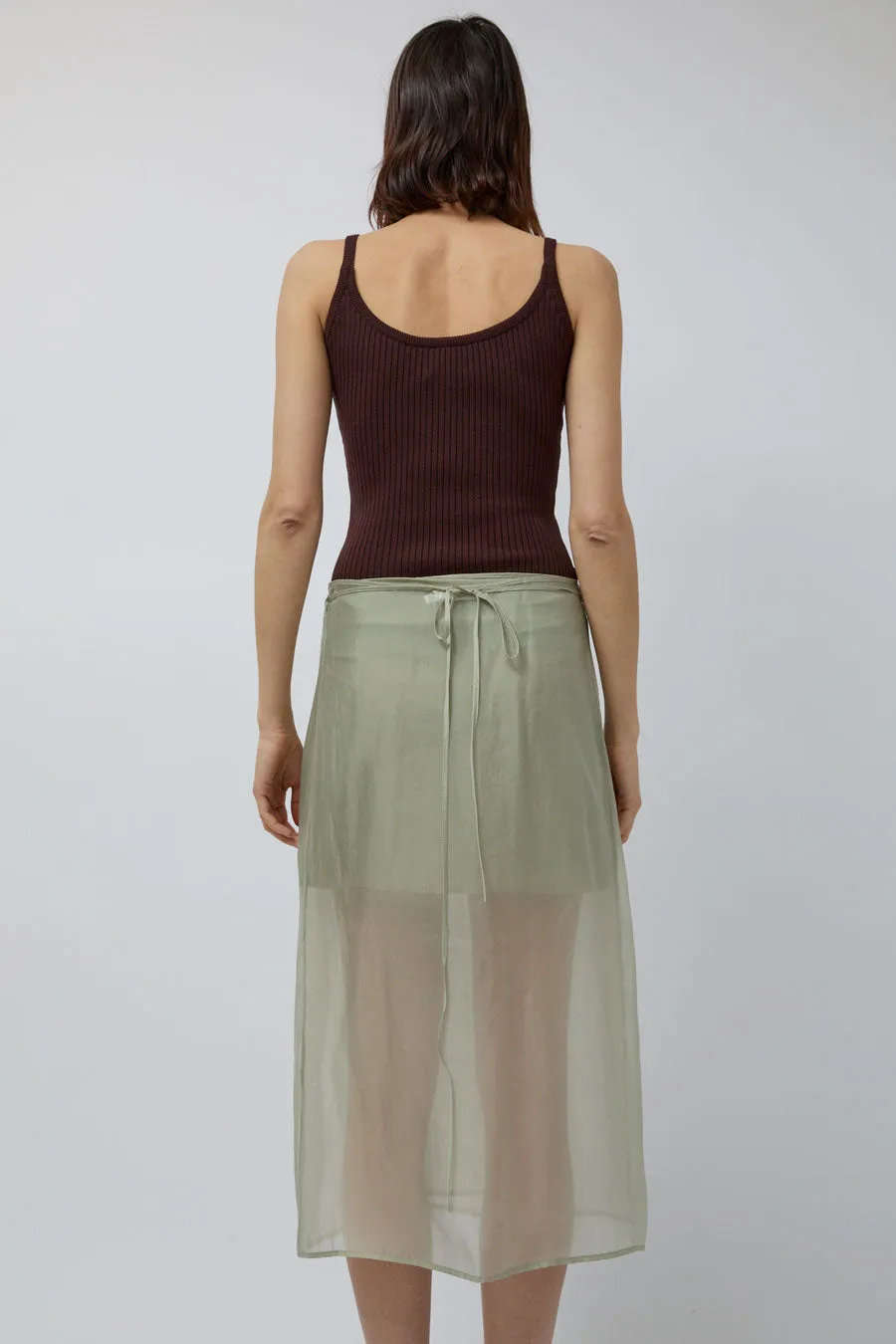 Mijeong Park Organza Wrap Skirt in Light Green sold by No. 6 product image thumbnail 5