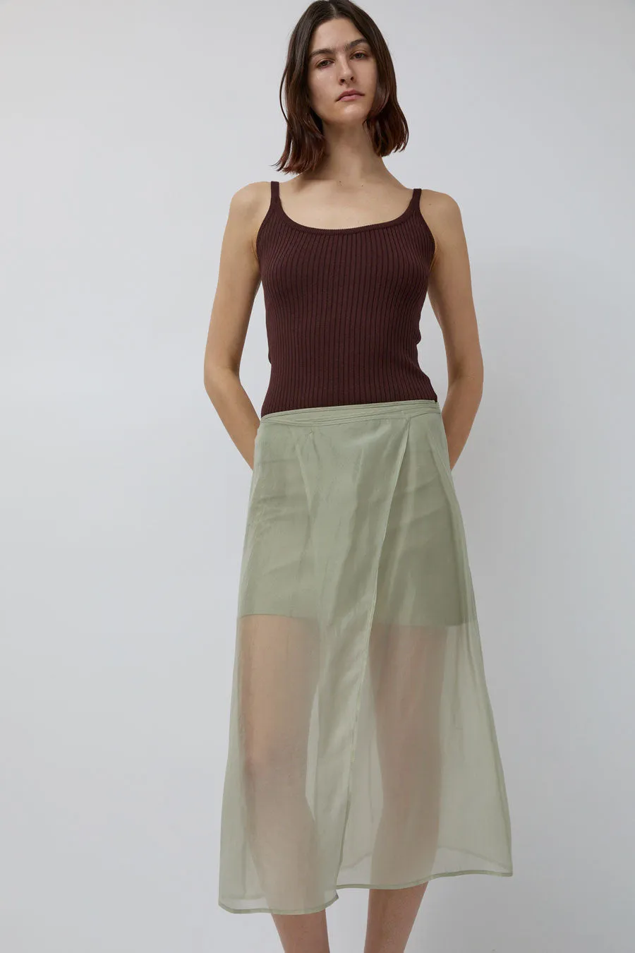 Mijeong Park Organza Wrap Skirt in Light Green sold by No. 6
