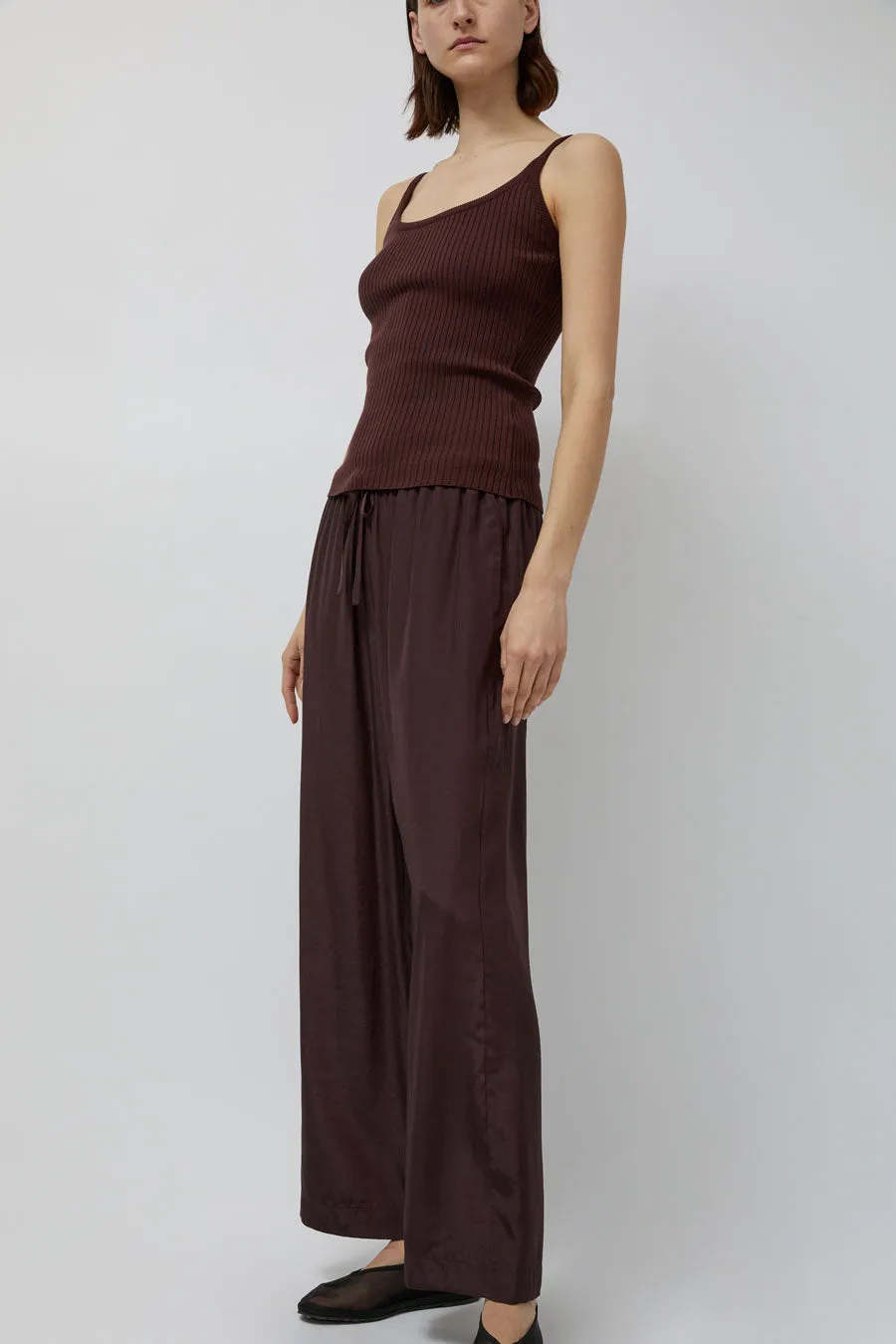 Mijeong Park Drawstring Wide Leg Pants in Dark Plum sold by No. 6 product image thumbnail 4
