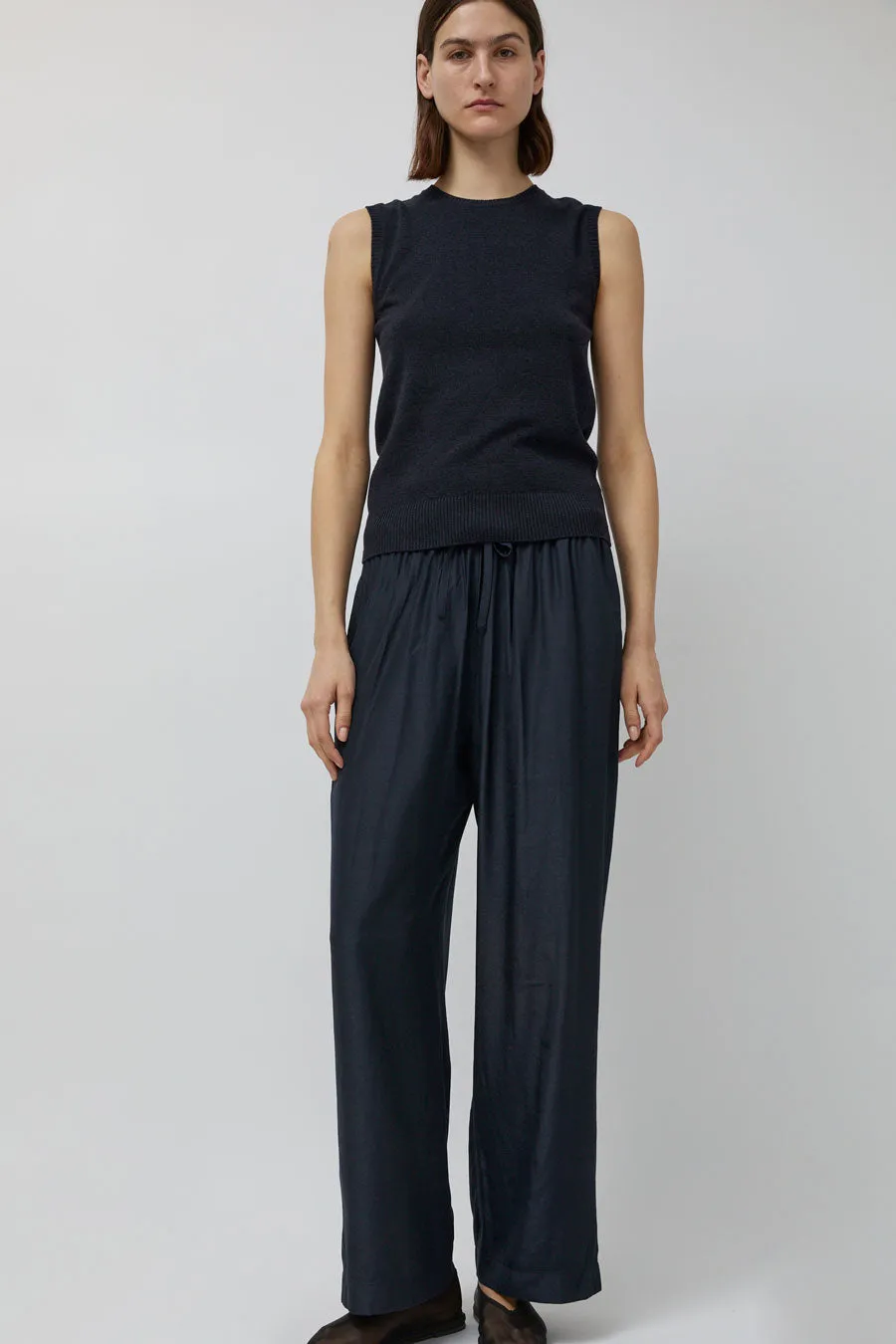 Mijeong Park Drawstring Wide Leg Pants in Navy sold by No. 6