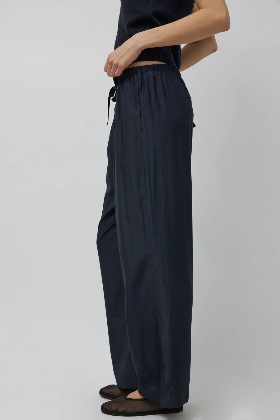 Mijeong Park Drawstring Wide Leg Pants in Navy sold by No. 6 product image thumbnail 4