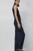 Mijeong Park Drawstring Wide Leg Pants in Navy sold by No. 6