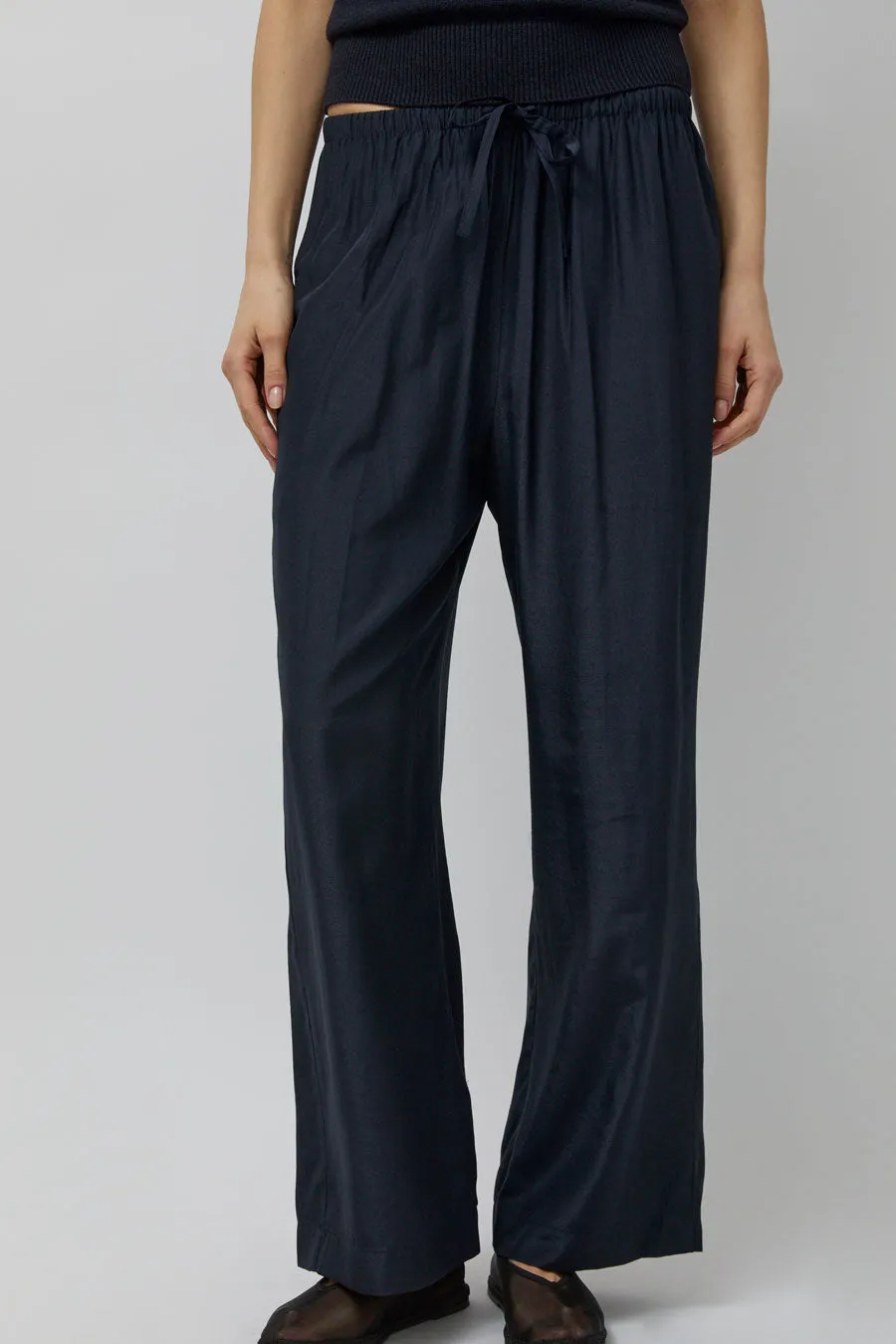 Mijeong Park Drawstring Wide Leg Pants in Navy sold by No. 6 product image thumbnail 2