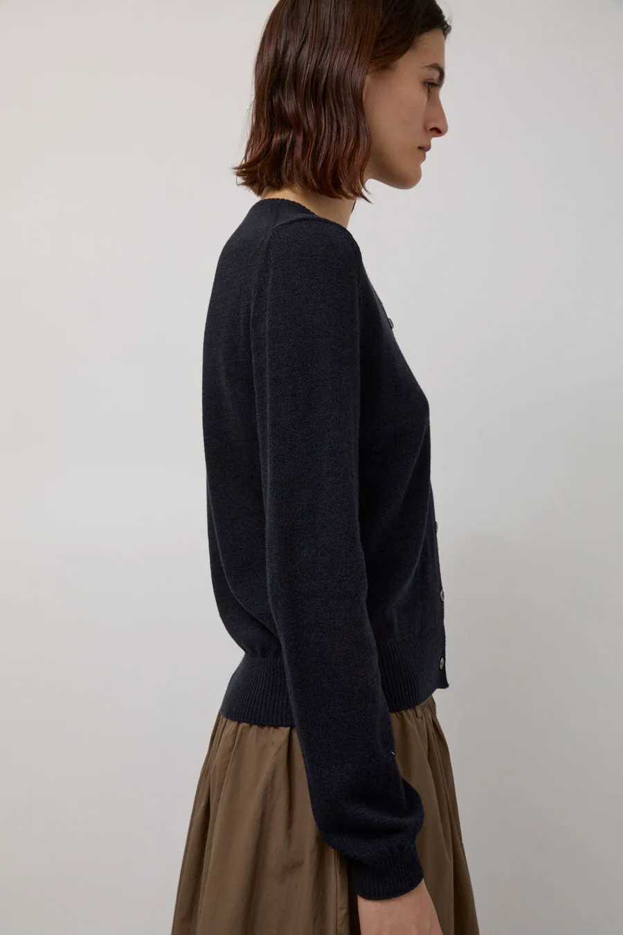 Mijeong Park Cotton Blend Cardigan in Navy sold by No. 6 product image thumbnail 4
