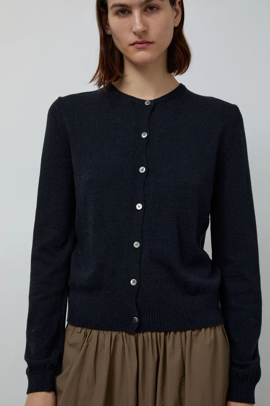 Mijeong Park Cotton Blend Cardigan in Navy sold by No. 6