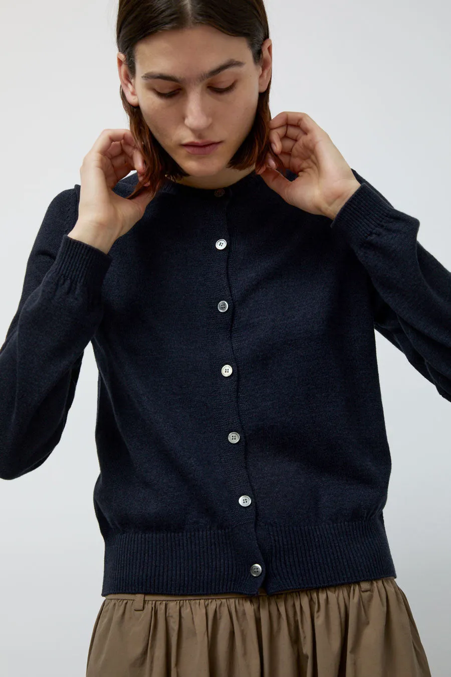 Mijeong Park Cotton Blend Cardigan in Navy sold by No. 6 product image thumbnail 3
