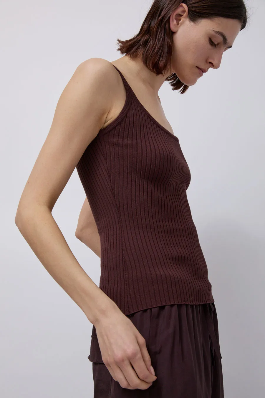 Mijeong Park Ribbed Knit Tank in Brown sold by No. 6 product image thumbnail 2